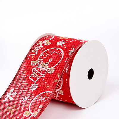 2.5''Christmas wired ribbon snowman ribbon YD-CL003