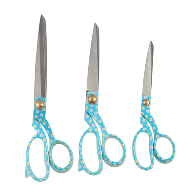 Titanium plated high-grade tailor cut titanium blue blade and floral handle