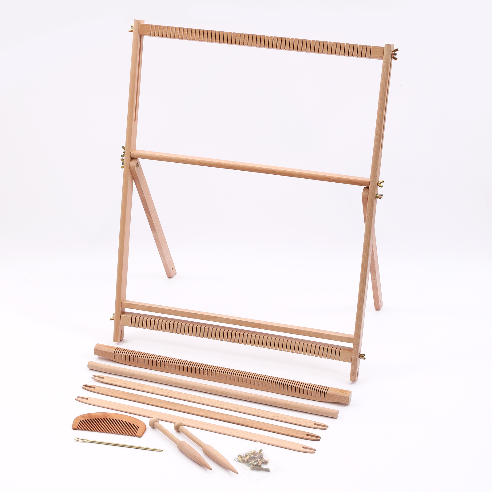 KIPEKE Weaving Loom With Stand, Wooden Multi-Craft Weaving Loom Arts & Crafts, Extra-Large Frame Tapestry Looms, DIY Hand-Knitted Weaving Machine For