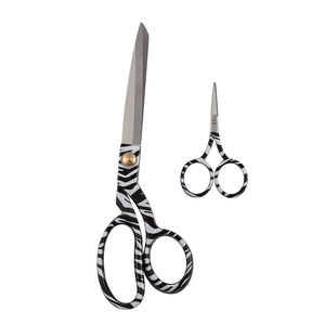 Printed Scissors zebra : Gift Set: Dressmaking (8inch) and Embroidery (3.5inch) SC-SS013