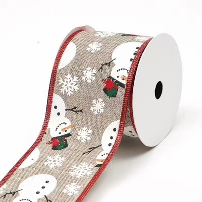 2.5''Christmas wired ribbon snow-white ribbon bow YD-CL023