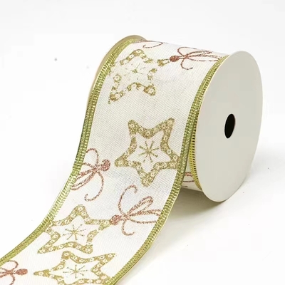 2.5''Christmas wired ribbon heart ribbon bow YD-CL021