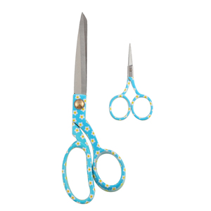 Printed Scissors yellow flower : Gift Set: Dressmaking (8inch) and Embroidery (3.5inch) SC-SS010