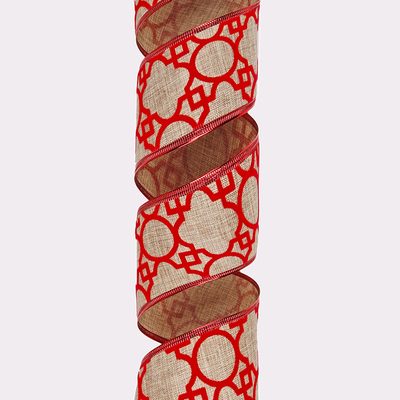 2.5" Harlequin Ribbon Christmas RED Velvet &nbsp;ribbon YD-GZ032