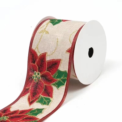 2.5''Christmas wired ribbon flower ribbon bow making YD-CL032