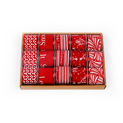2.5''Christmas wired ribbon glue printing ribbon YD-CL019