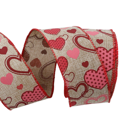 2.5" Valentine Heart Ribbon wired ribbon bow making