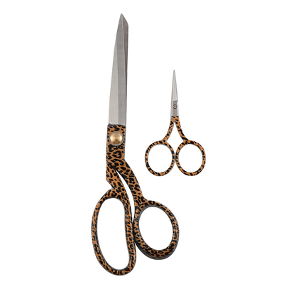 Printed Scissors leopard : Gift Set: Dressmaking (8inch) and Embroidery (3.5inch) SC-SS011
