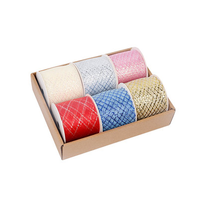 2.5''Christmas wired ribbon mesh elastic &nbsp;ribbon YD-CL045