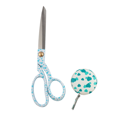 Heart Scissor Gift Set: Dressmaking (8.5inch) and measure tape SC-SS015 green