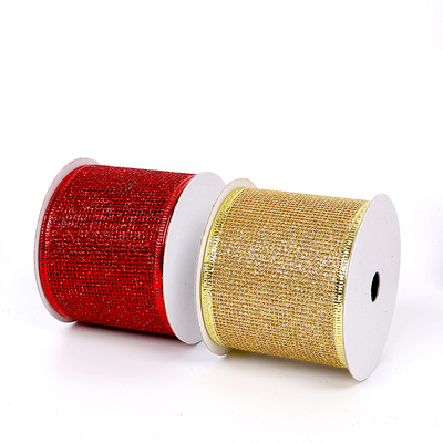 2.5''Christmas wired ribbon glitter ribbon bow YD-CL036