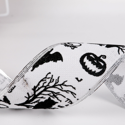 Halloween wired ribbon 6.3cm*10yard festival ribbon