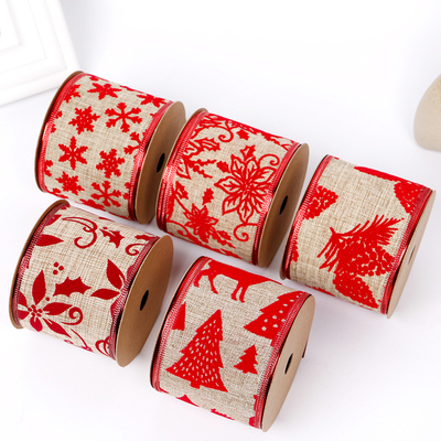 2.5''Christmas wired ribbon premium Velvet ribbon &nbsp;YD-CL006
