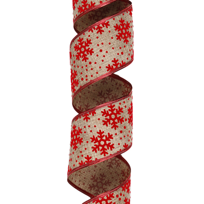 2.5''Christmas wired ribbon snowflake &nbsp;Velvet ribbon &nbsp;YD-CL057
